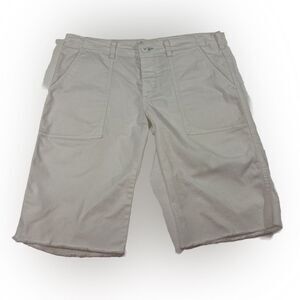 Y2K American Eagle Shorts Women’s 8 White Bermuda Cut Off Canvas Casual